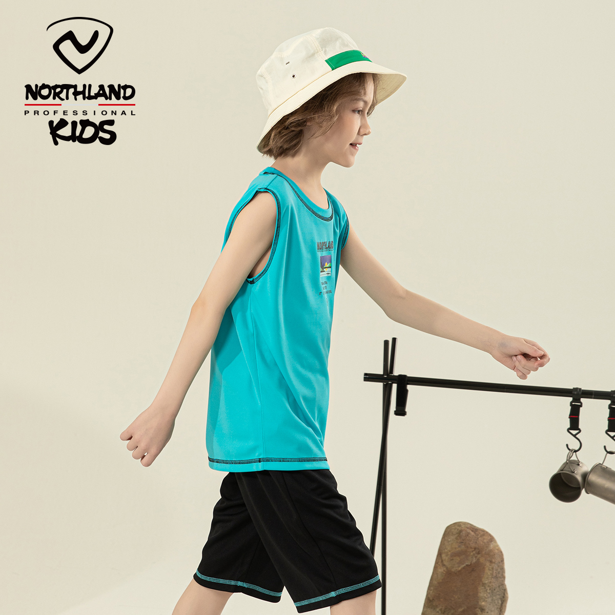 NORTHLAND 诺诗兰 2022年夏季款 男童运动速干无袖背心套装 天猫优惠券折后¥79包邮(¥129-50)120~170码4色可选