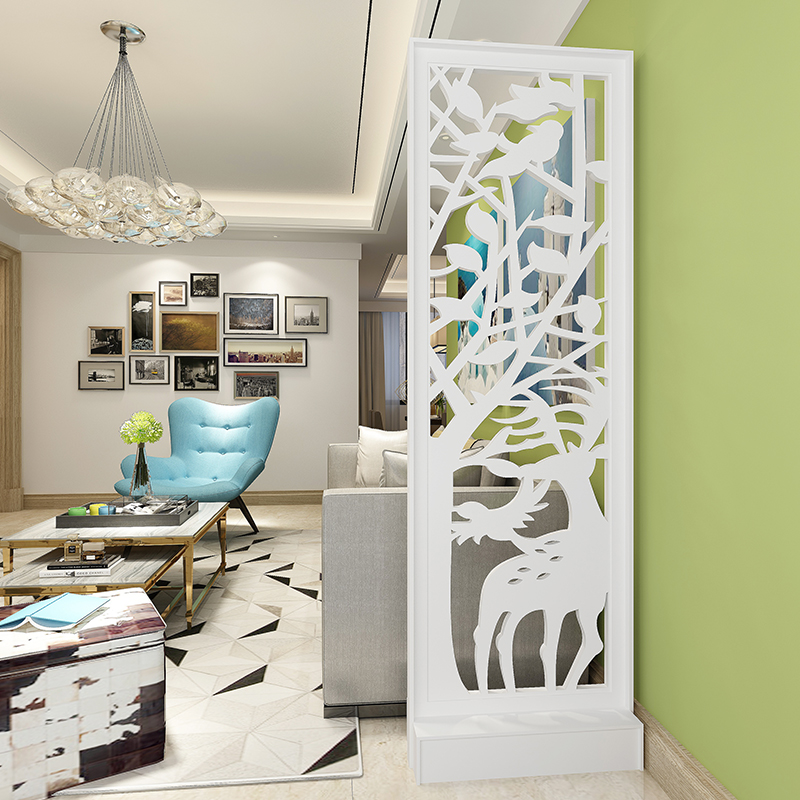 European-style living room porch screen partition hollow carved decorative background window modern minimalist mobile seat screen