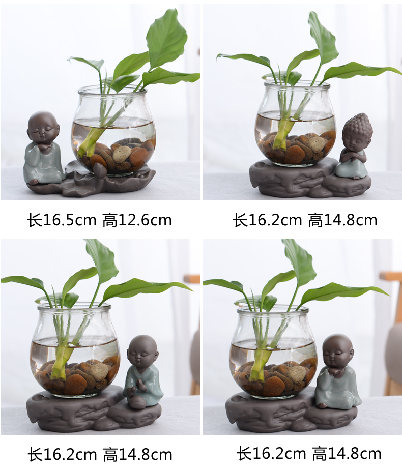 Water have other ceramic flower pot glass vase monk zen furnishing articles white palm lucky bamboo grass cooper hydroponic container