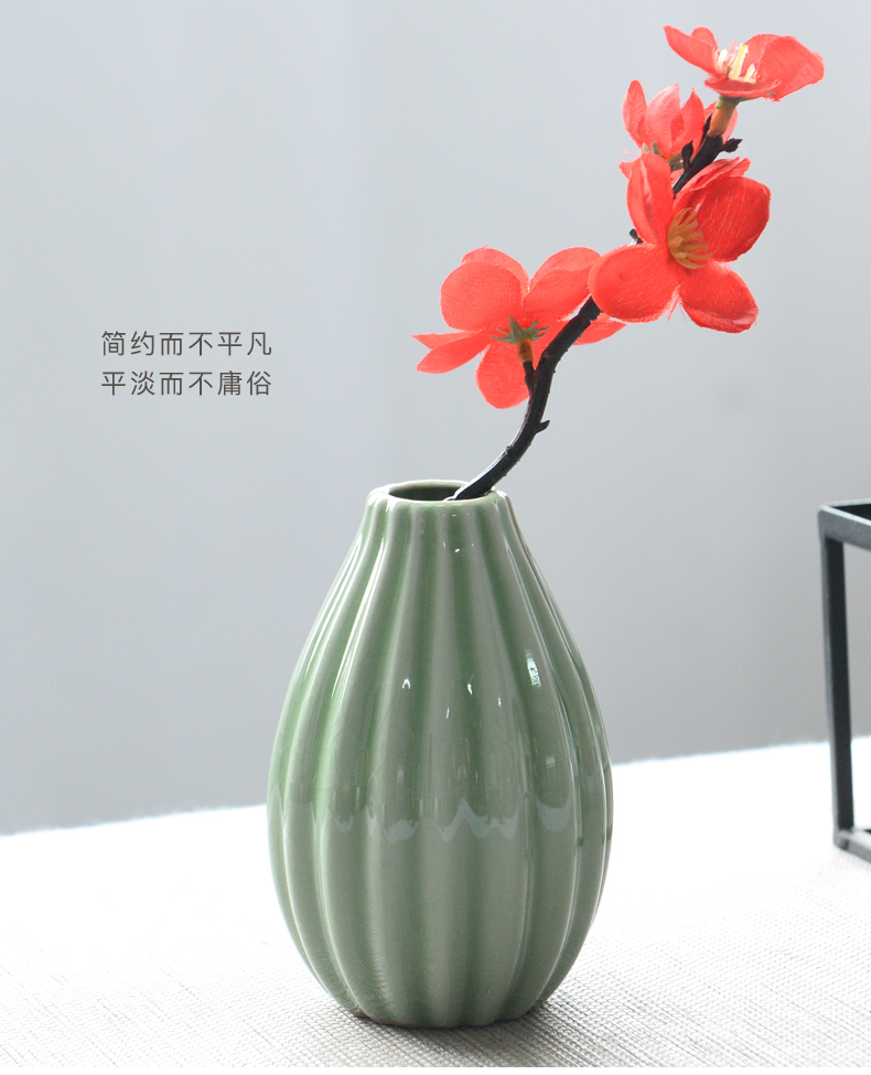 Modern creative little sitting room adornment flowers fresh celadon vase household furnishing articles grass cooper hydroponic flowers in the container