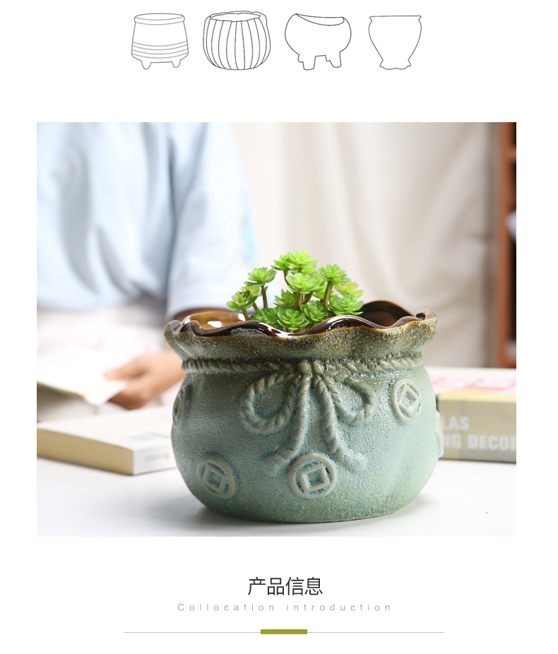 Fleshy old running the mage, compose of jade flower POTS of large diameter high butterfly orchid flower POTS orchid green plant ceramic flower implement