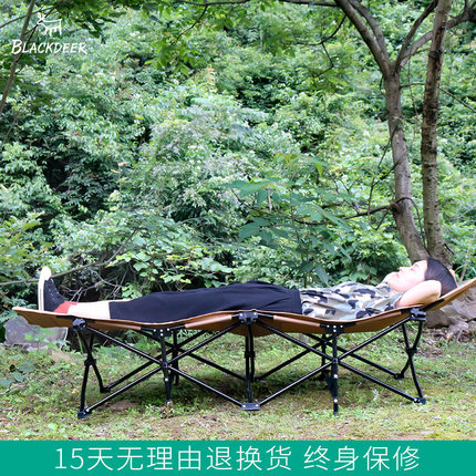 Black Deer outdoor folding bed single bed office noon bed accompanying lunch break bed adult simple portable camp bed