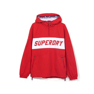 SuperdryBox ロゴ ハーフジップ フード付き レターパターン ジャケット 秋 プルオーバー スウェットシャツ