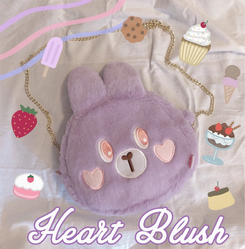 HEART BLUSH original Miona rabbit plush JK lolita crossbody bag purple female large capacity