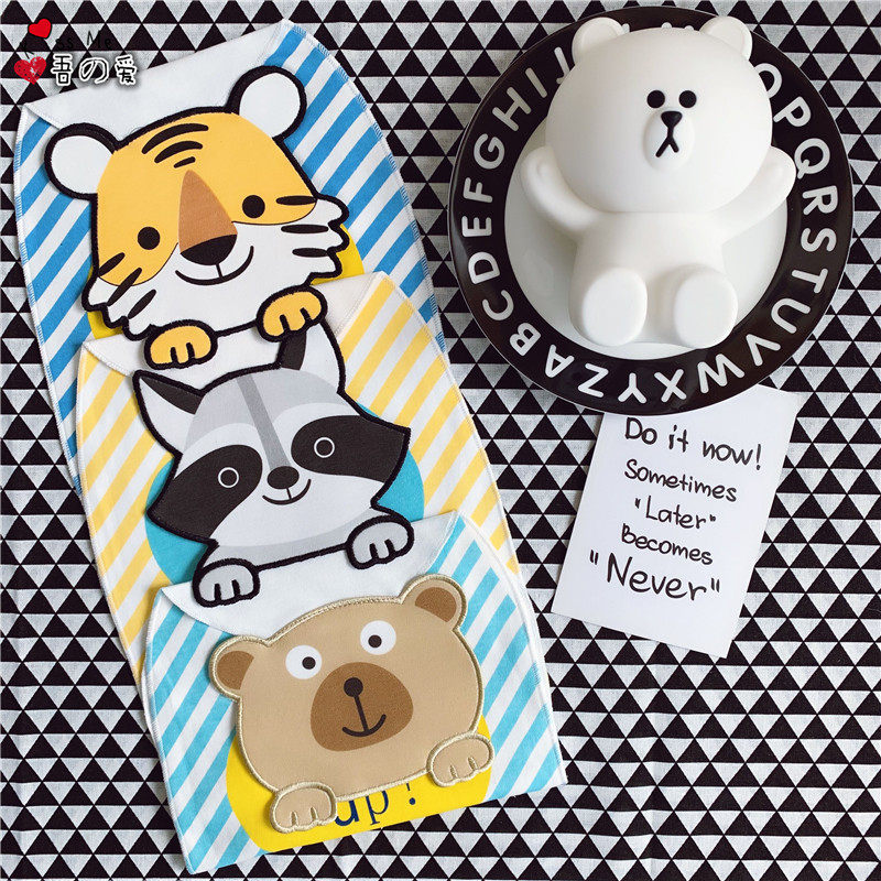 Sweat-absorbing towel children Double-layer pure cotton baby separating sweat towels Two clothing padded back towels Kindergarten 3-4-6-year-old Summer thin