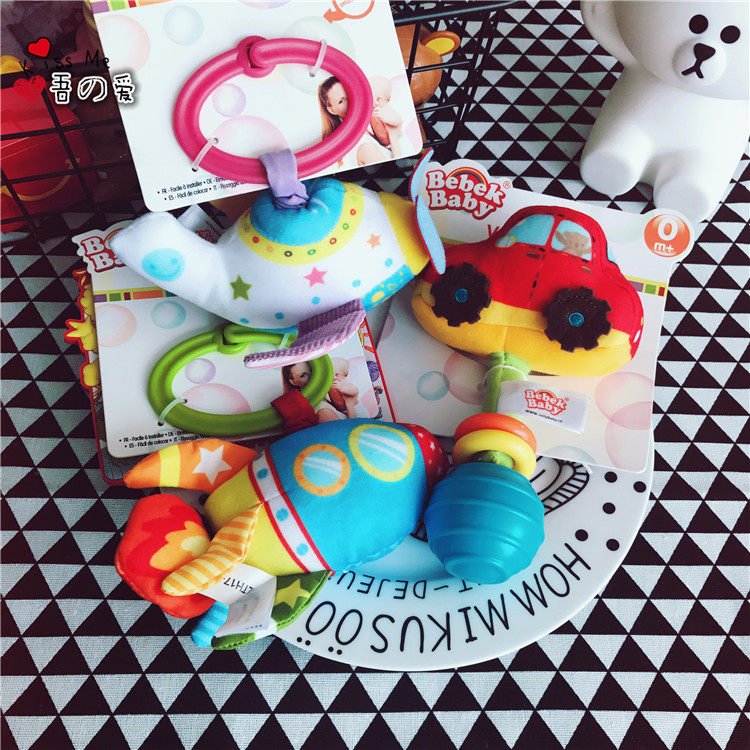Newborn Hands Rocking Bells Shake Baton Baby Pull Shock Infant Puzzle Toy Cart Pendant Bed Wrap Around Plush Hanging Accessories