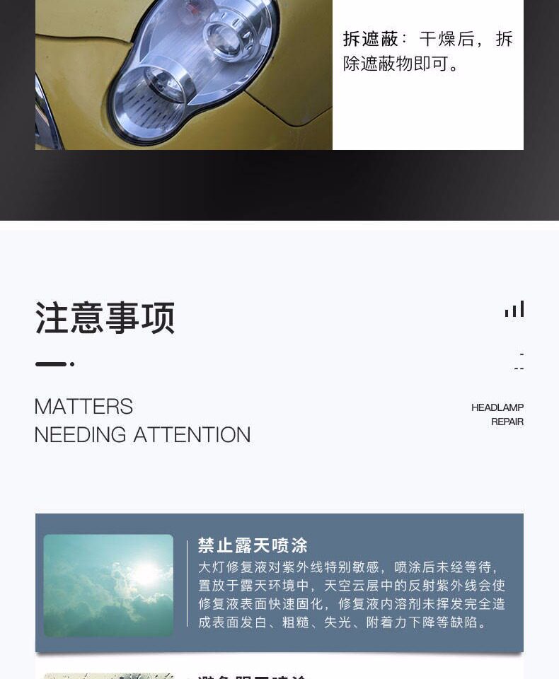 Эмаль для покрытия автомобиля 【不拆卸】汽车大灯修复液蜡车灯翻新镀晶修复划痕氧化抛光镀膜剂 Congregation Sheng