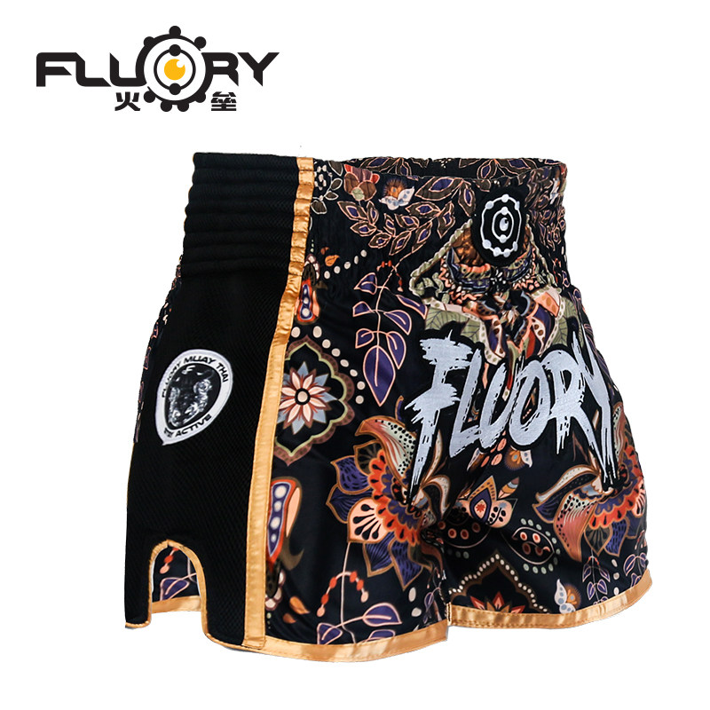 Fluory barrier casual fight shorts adult cashew jelly boxing match training suit boxing pants 2019