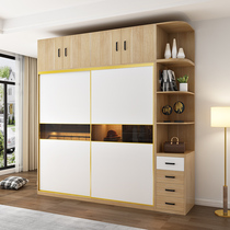 Wardrobe household bedroom modern simple sliding door Wardrobe storage layered partition assembly small apartment plate Nordic