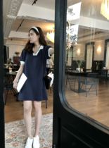  Ms Luo_ _ French polo shirt dress todays 18-year-old summer new bubble sleeve college style short skirt female