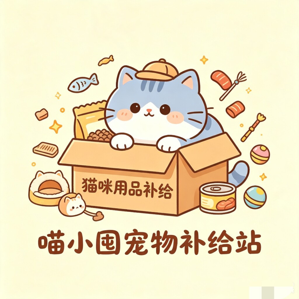 喵小囤宠物补给站的LOGO