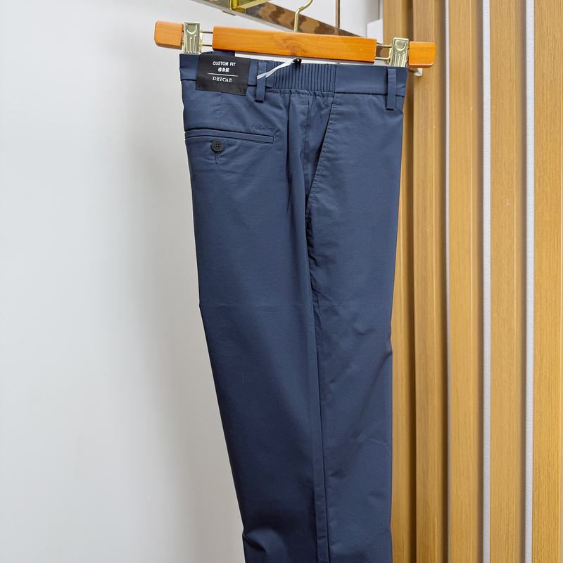 DEICAE Men's Genuine Clothing Summer New Lightweight Cotton Blend Stretch Business Commuter Straight Casual Pants