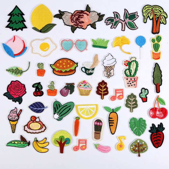 Cute plant flowers Ironing Denim Pants Repair Cave Children's Clothes Decoration Embroidered Flower Bouquet With Breaking Hole Patch Zhang