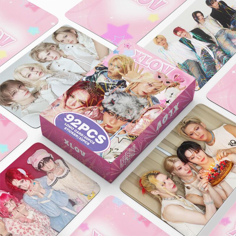 92 Pieces of Xlov (Korean Boy Group) Mini Photo Cards, Stickers, Second Album I God Photo Cards, Celebrity Self-Printed Lomo Cards