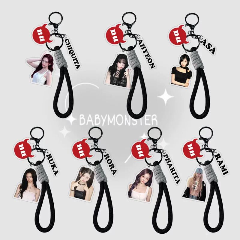 Babymonster Keychain Pendant Rami Ahyeon Zheng Yaxian Celebrity Merchandise Pendant Treasure Monster Keychain