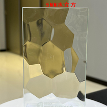 Delicate high-end 5MM Water Cube Art Glass Custom tempered glass not fragile for screen partition Living room
