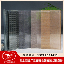 Double-layer tempered laminated glass entrance screen bathroom partition laminated silk art glass sliding door customization