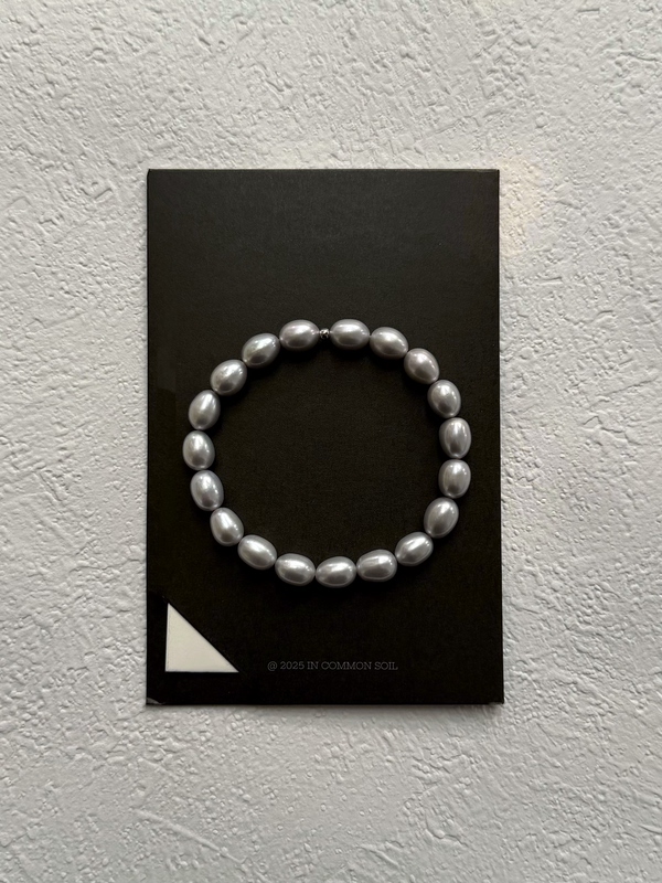 Common Soil Original Design Natural Persian Gray Pearl Bracelet Original Elastic for Men and Women