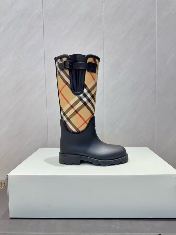 Love Andy Long Fashion Thick-Soled Height-Increasing Plaid Women's Boots Rain Boots Women's Casual Fashion Boots