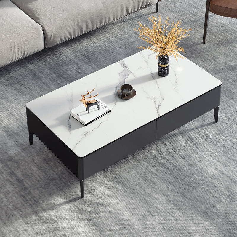 Italian Rounded Corner Glass Tea Table Minimalist Modern Tea Table table Living room Easy home table Small family type net red light extravaganza