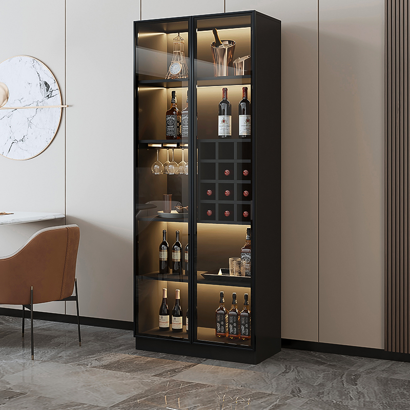 Light Extravagant Wine Cabinet Modern Minima Living Room Cabinet Leaning Against Wall Side Cabinet Glass Upscale Display Cabinet Home Small Holding Cabinet