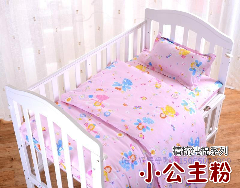Mẫu giáo ba mảnh quilt cover quilt cover quilt cover gối bé Cotton bông twill có thể được mua trong một mảnh mền tuyết