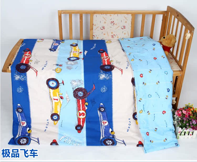 Mẫu giáo chăn ba mảnh cotton trẻ em bộ đồ giường cotton lõi tùy chỉnh phim hoạt hình nap bộ đồ giường gói