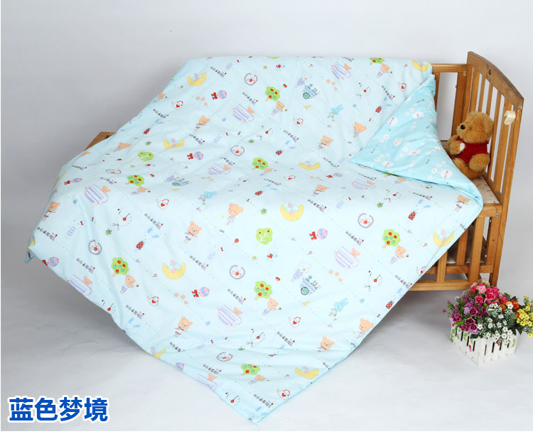 Mẫu giáo chăn ba mảnh cotton trẻ em bộ đồ giường cotton lõi tùy chỉnh phim hoạt hình nap bộ đồ giường gói