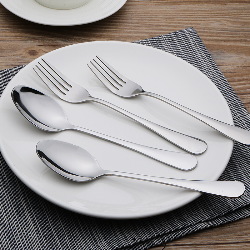 Stainless steel western tableware spoon and fork two-piece household eat steak knife, fork and spoon three-piece full set new flower props