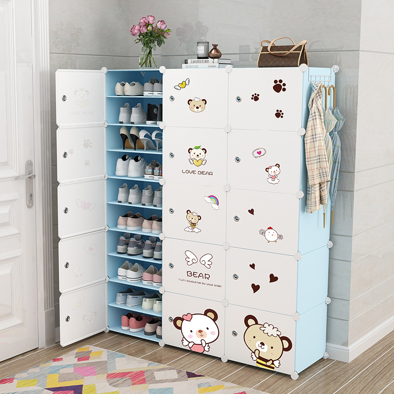 Simple shoe cabinet household dustproof storage artifact multi-storey indoor good look at the door large capacity economic shoe shelf