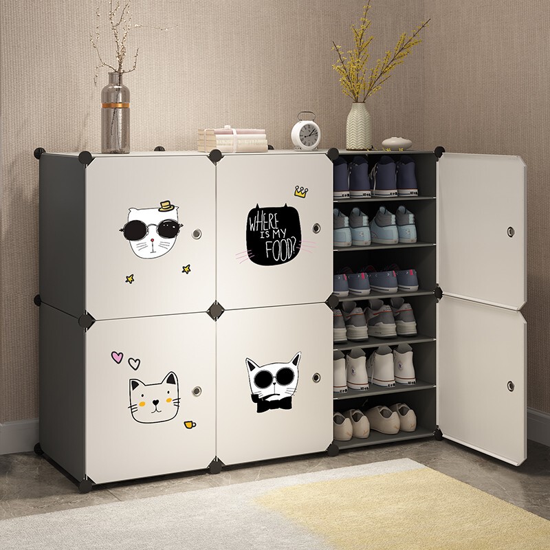Simple Shoe Cabinet, Large Capacity for Indoor Use, Placed at the Entrance or Hallway, Dust-Proof, Multi-Layer, Economical, Assembled Storage Shoe Rack