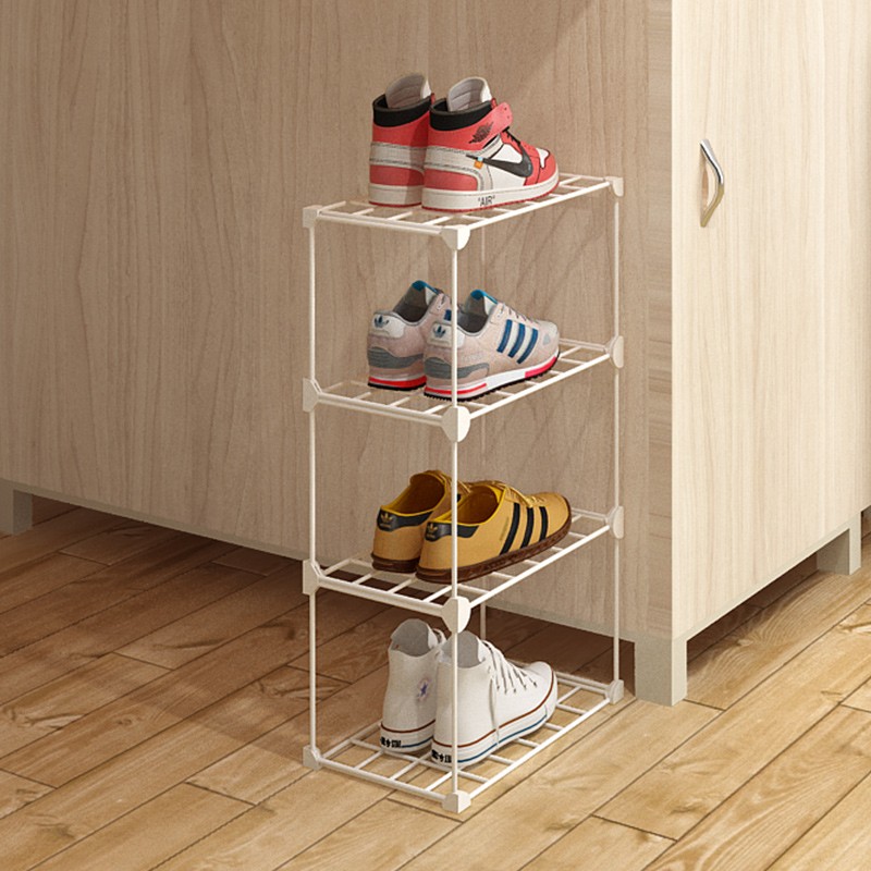 Shoe rack simple door dormitory bedroom storage artifact college student mini iron narrow small shoe cabinet new 2022
