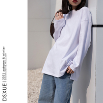 SEYDOUX 2021 autumn and winter New loose long sleeve T-shirt cotton split base knitted base shirt folding wear