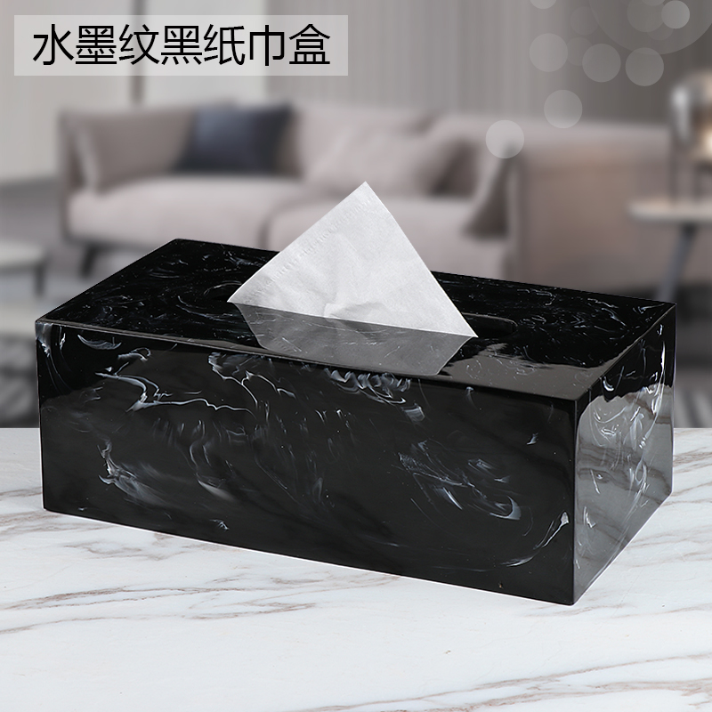 Drawer box Nordic ins wind tissue box living room simple marbled tissue box office light luxury paper draw box