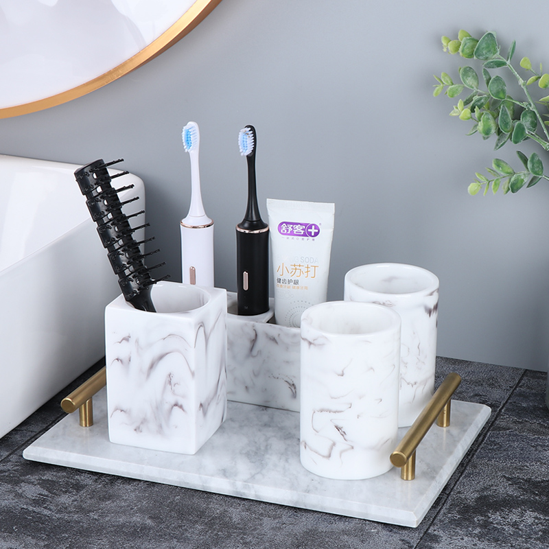 Electric toothbrush toilet bathroom bathroom mouthwash toothbrush cup light luxury bathroom five pieces of Nordic toilet combination suit