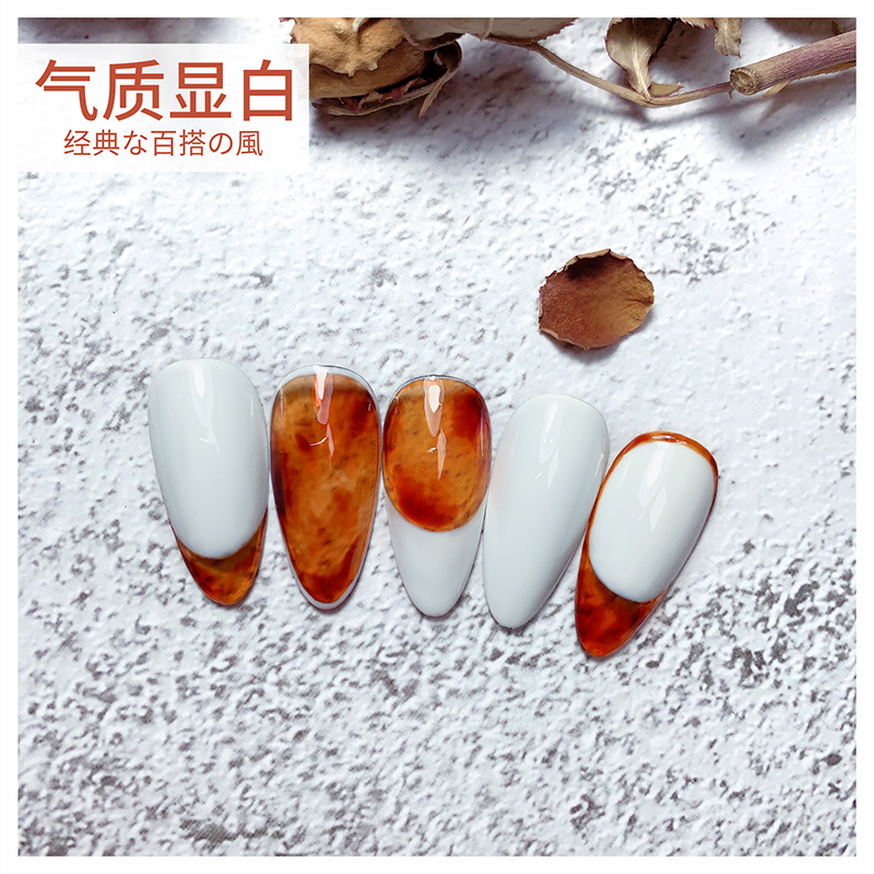 Zhuwei Nimei Mei A hawksbill Amber Color Spring Summer New Product 2021 Finger Nail Polish Glazed Phototherapy Glue Shop