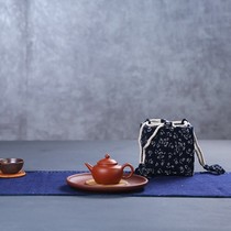 Handmade fabric old cotton cloth Cup bag pot tea set storage travel cloth bag teapot tea cup tea cup purple clay pot protection bag