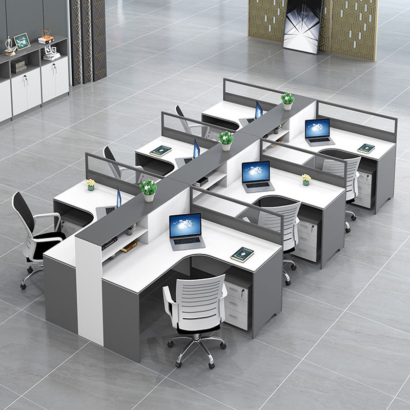 Screen Staff Desk Brief Brief Modern 4 6 Double Staff Station Table And Chairs Combined Financial Room Furniture Working Position