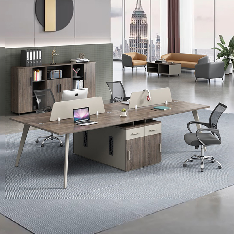 Corporate Office Staff Desk Brief Brief Modern Fashion 4 6 People Work Furniture Computer Table And Chairs Combination