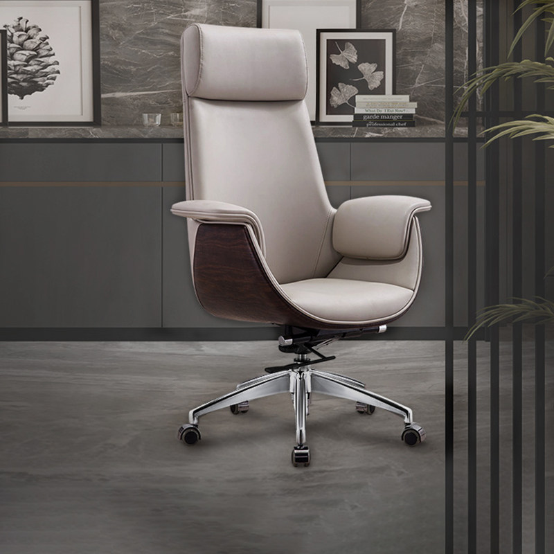 Owner chair genuine leather office chair Comfort Can Lie Calf Leather Computer Chair Home High Back Chair Upscale Luxury Large Class Chair