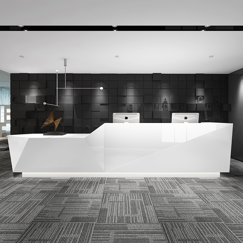 Simple modern company paint front desk fashion foreign reception desk Consulting Bar Creative welcome silver desk