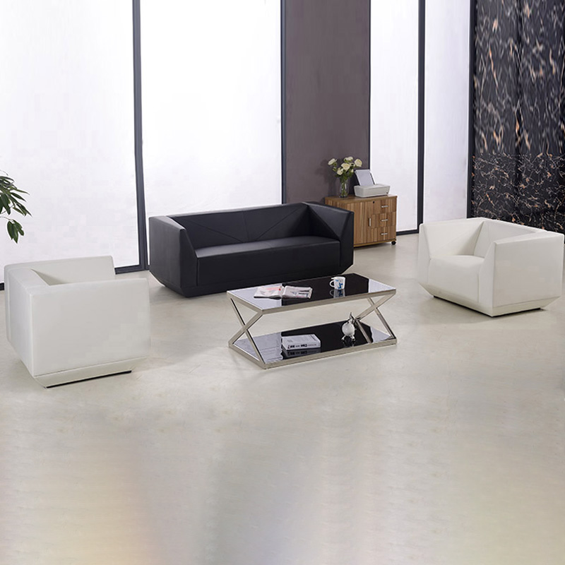 Office Sofa Brief Leather Art Office Sofa Tea Table Combo Business Hospitality Creative New Office Sofa