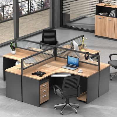 Office Furniture Desk Screen Position Computer Desk Composition Office Partition Cassette Employee Table And Chairs 4 People