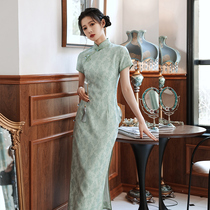 Improved cheongsam 2021 new female Republic of China style young girl dress summer long retro temperament womens clothing