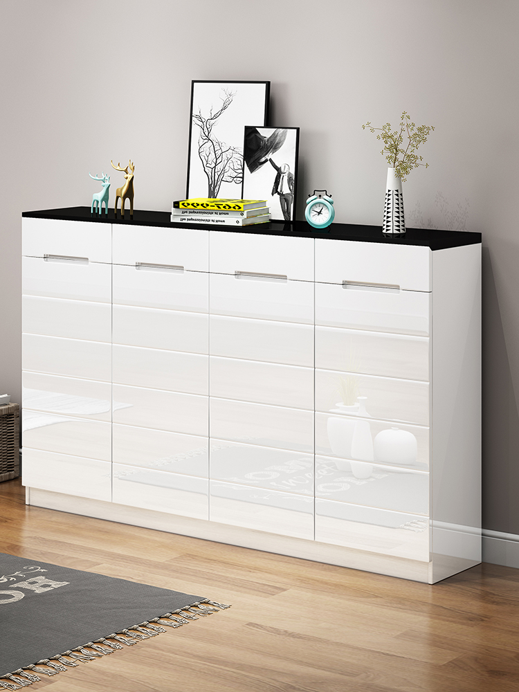 Paint shoe cabinet Household door large capacity modern simple door foyer entrance door storage cabinet Shoe cabinet white