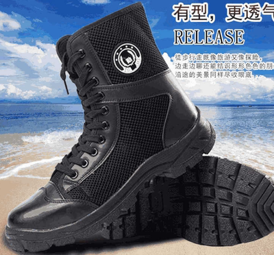 Spring Summer High Waist Security Boots Breathable Breathable Canvas Special Duty Work Training Watch Property Work Shoes High Help Boots Security Shoes 
