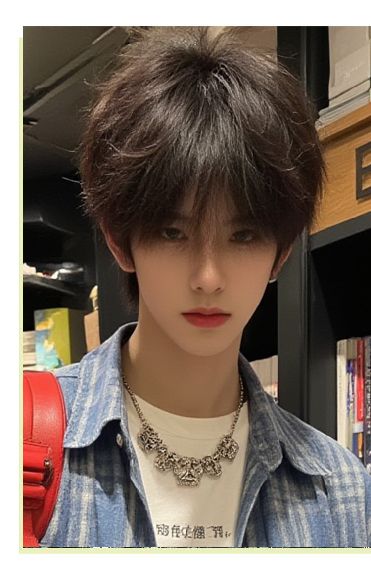 韩系微分碎盖假发男短发全头套日常时尚短发造型蓬松自然整顶假发-阿里巴巴