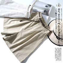 Foreign trade export big brand tail single womens original single tail goods cut shopping mall withdrawal cabinet clearance cotton linen leisure wide leg shorts