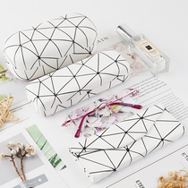 Three-dimensional lines white glasses box custom personalized sunglasses box ins girl anti-pressure folding storage box male