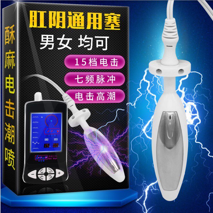SM men and women with electric shock anal plug pulse physiotherapy device rear court masturbation device anal vagina stick orgasm alternative sex toys